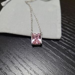 Sterling silver 925 necklace with a Pink Gemstone Pendant